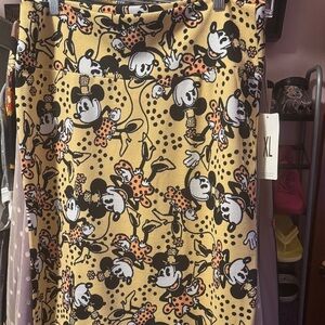 Disney Mickey Mouse Patterned Pencil Skirt - Yellow and Black